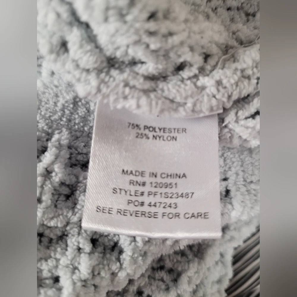 Pink Rose Grey Chunky Slouchy Knit Cropped Sweater Long Sleeve M - Picture 4 of 4